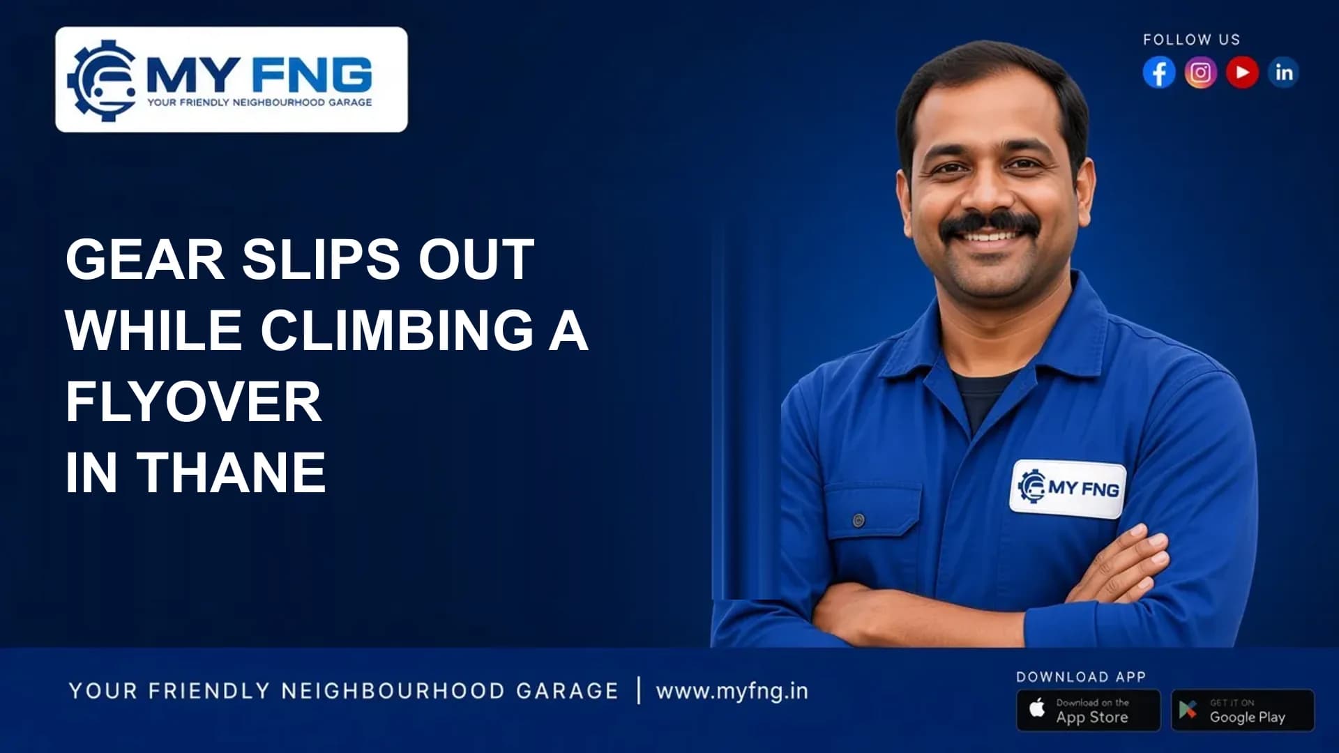 Gear Slips Out While Climbing a Flyover in Thane