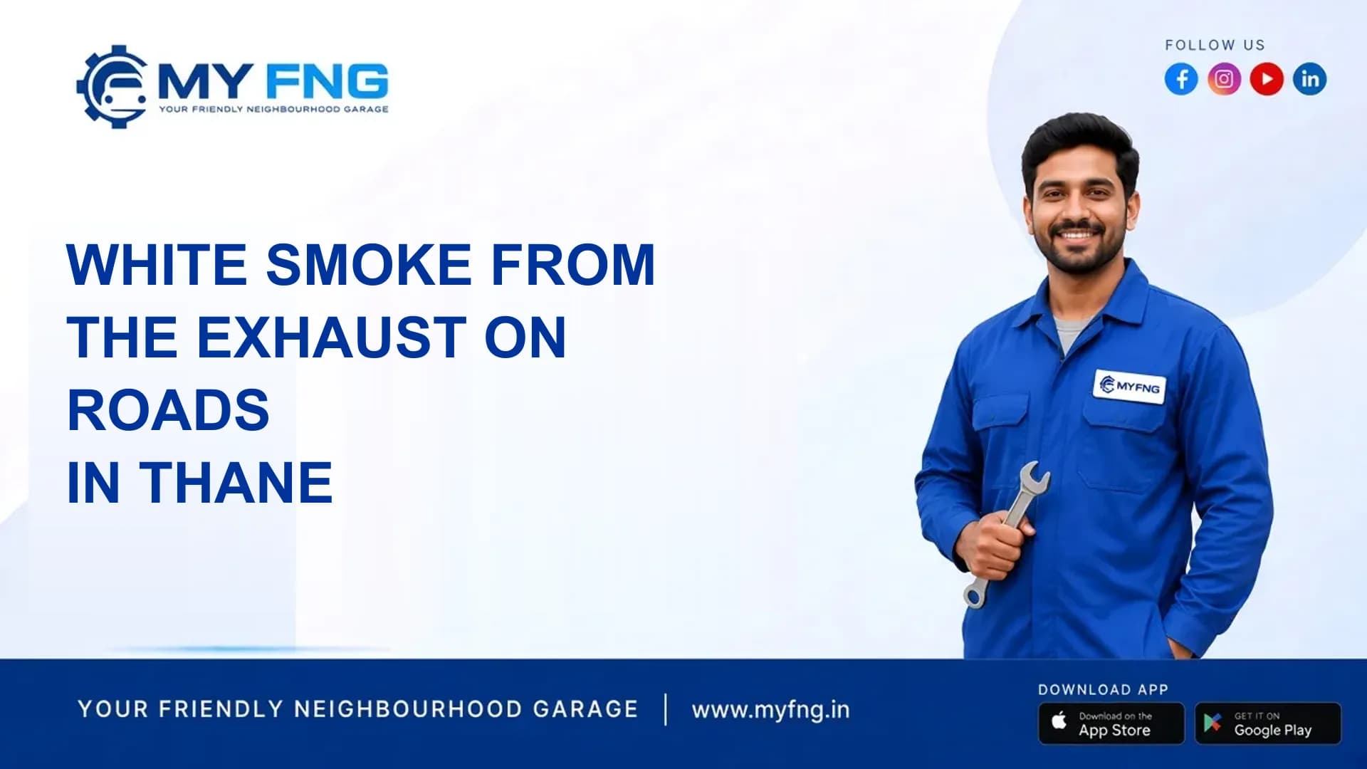 White Smoke From the Exhaust on Roads in Thane